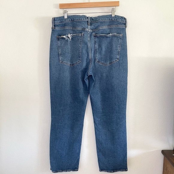 Agolde Kye Mid Rise Straight Crop Jean Distressed Stretch Denim Notion Wash 33 - Picture 7 of 16